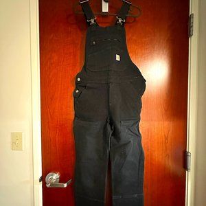 Women's Black Carhartt Bib Rugged Flex Relaxed Overalls, XS